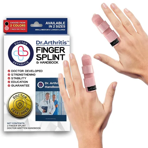 Vista 18 de Dr. Arthritis Doctor Developed - Férula para dedos acolchada para enderezar (negro, S/M, paquete de 2)