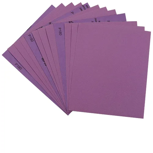 Vista 23 de Papel de lija de grano 60, hojas de lija en seco y húmedo de 9 x 11 pulgadas, papel de lija abrasivo avanzado de alúmina blanca fundida para acabado
