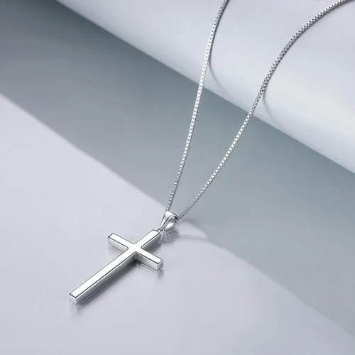 Vista 5 de POPLYKE Collar con cruz de plata de ley 925 Filipenses 413 "I Can Do All The Things", collar inspirador para mujeres y hombres, 20+2 pulgadas