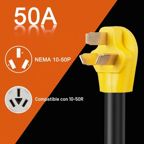 Vista 7 de Cable adaptador de corriente CA NEMA 10-50P macho a TT-30R, 125