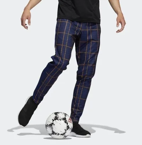Vista 2 de adidas Tiro Tartan - Pantalones a cuadros para hombre, azul victoria (XS), Azul (Victory Blue)