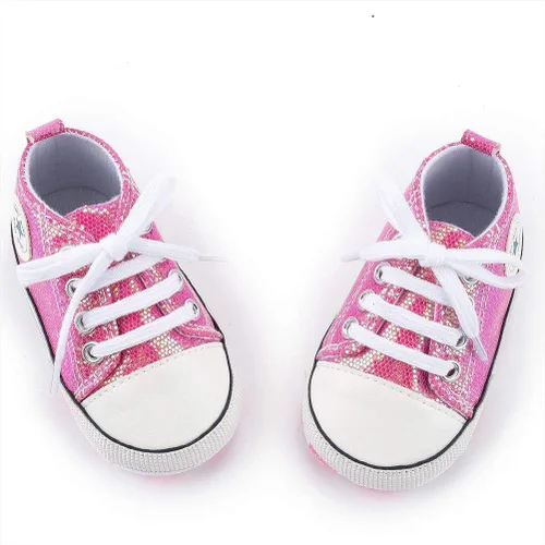 Vista 5 de Zapatos deportivos de lona de lona para bebés y niñas, suela antideslizante suave, suela antideslizante