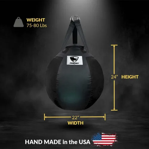 Vista 3 de Wrecking Ball Heavy Punching Bag for Adults, Hook and Uppercut, Body Snatcher, Boxing, MMA, Muay Thai, 65 lbs