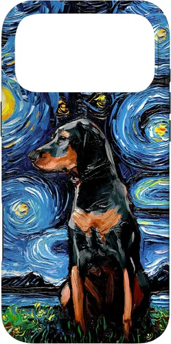 Vista 22 de Black and Tan Coonhound Starry Night Art – Dog Lover Gift Case for iPhone 17