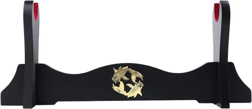 Vista 7 de Soporte de espada de terciopelo japonés acolchado Katana Stand Samurai Display Rack Soporte Todo Tanto Espada yin y Yang 1 Nivel