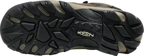 Vista 4 de KEEN Targhee 2 Mid - Botas de senderismo impermeables de altura media para hombre Bisonte/Nuez Asada