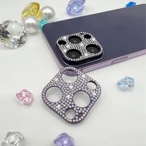 Vista 12 de Paquete de 2 protectores de lente de cámara compatibles con iPhone 16/16Plus, protector de lente de cámara con purpurina 3D