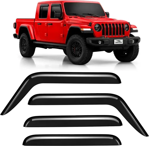 Vista 8 de Voron Glass - Deflectores de ventana in-Channel extra duraderos para Jeep Gladiator 2020-2026, protectores para la lluvia, viseras de ventilación