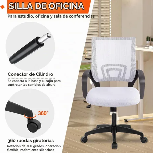 Vista 4 de PayLessHere Silla de oficina en casa, silla de escritorio para computadora, silla ergonómica ajustable, soporte lumbar, reposabrazos ejecutiva