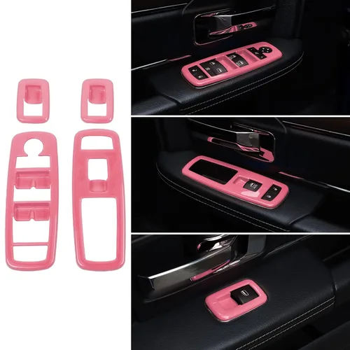 Vista 12 de Voodonala Interruptor de elevación de ventana, botón de control de elevalunas eléctrico, embellecedor para Dodge Charger Durango 2011-2025, para RAM
