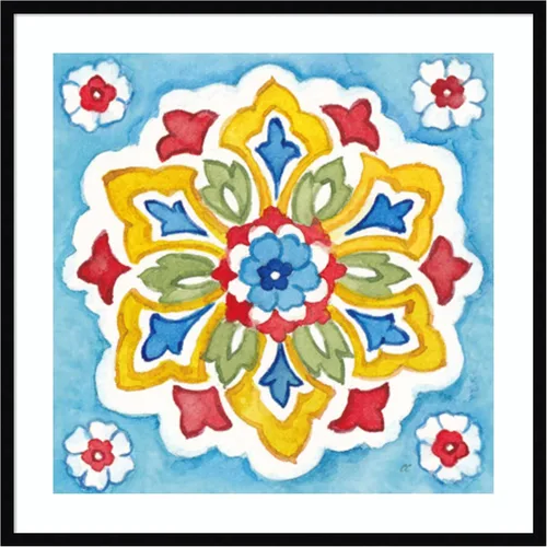 Vista 8 de Amanti Art Lienzo enmarcado para pared, 21 x 21 pulgadas, diseño de azulejos turcos IV de Cynthia Coulter, póster enmarcado para decoración