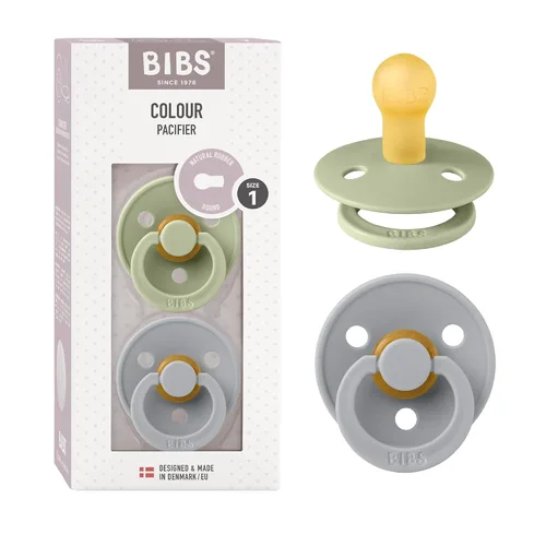 Vista 41 de BIBS - Paquete de 2 chupetes para bebés, goma natural libre de bisfenol A, hechos en Dinamarca, colección Colour, para bebés de 18+ meses, azul bebé