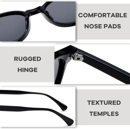 Vista 5 de SHEEN KELLY Gafas de sol polarizadas retro redondas con efecto espejo para hombres y mujeres, vintage de los años 90, círculos clásicos ovalados