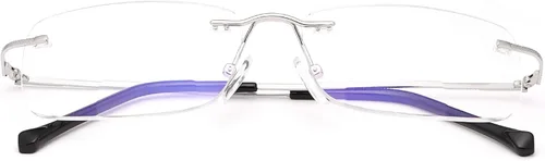 Vista 7 de 2 pares de anteojos de lectura bifocales transparentes sin montura con bloqueo de luz azul, lectores para hombres y mujeres, anteojos muy cerca