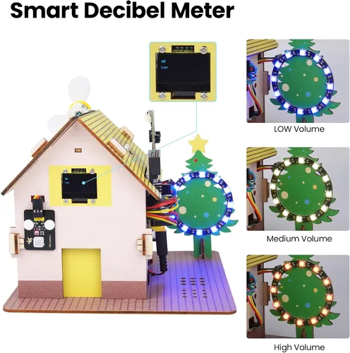 Vista 3 de Microbit Smart Home para microbit V1 y V2, kit de codificación STEM educativo DIY con tutorial en línea, kit de programación electrónica