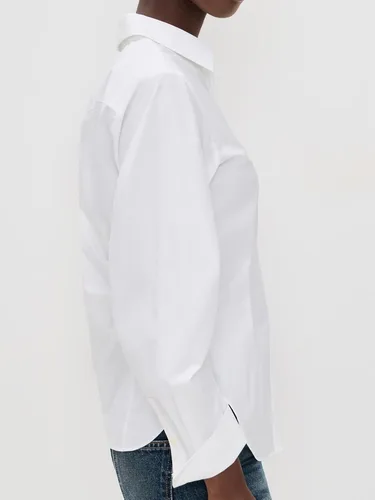 Vista 2 de SUNNOW Blusa de manga larga para mujer, con cintura ceñida, con solapa y abertura frontal, elegante para la oficina hasta el fin de semana