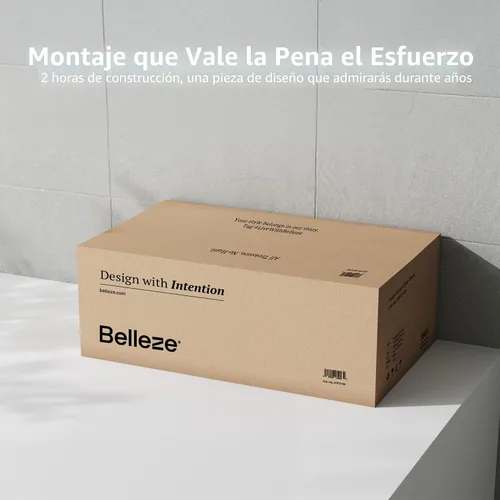 Vista 7 de BELLEZE Centro de entretenimiento modular de 4 piezas con almacenamiento, 2 vitrinas de madera moderna con gabinete arqueado y 2 armarios de puerta