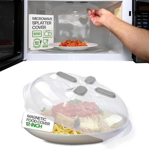 Vista 15 de HOVER COVER Cubierta magnética contra salpicaduras, tapa transparente de 12 pulgadas sin BPA, protector de placa ventilada con rejillas de Grafito