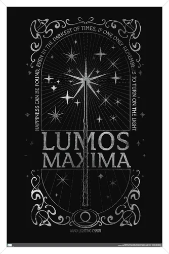 Vista 14 de Trends International The Wizarding World: Harry Potter - Póster de pared Lumos Maxima, 34 pulgadas de largo x 22.4 pulgadas, versión enmarcada