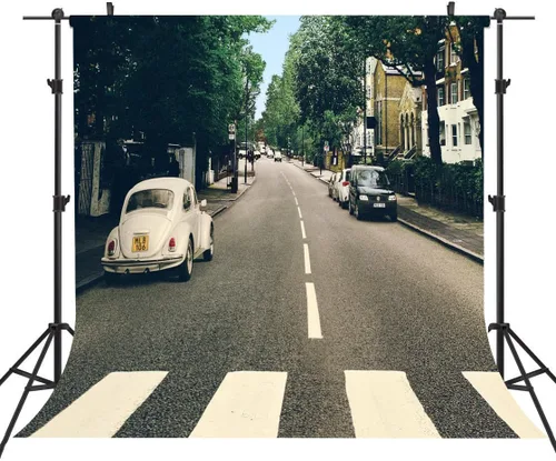 Vista 8 de Telón de fondo de banda musical para fotografía, fondo de calle de música retro de rock and roll, suministros de decoración de fiestas, accesorios