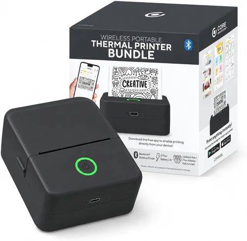 Vista 2 de Mini impresora térmica portátil, Bluetooth, color negro