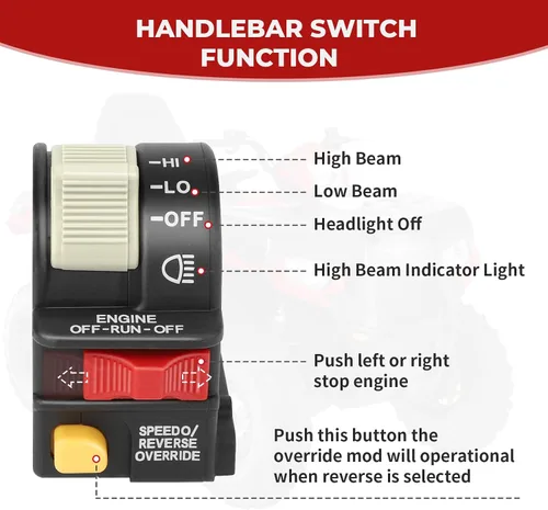 Vista 3 de Interruptor de luz de faro delantero para Polaris Sportsman-400/450/500/550/570/600/700/800/850/1000 Scrambler-850/1000 ATP-330/500 Scrambler-500