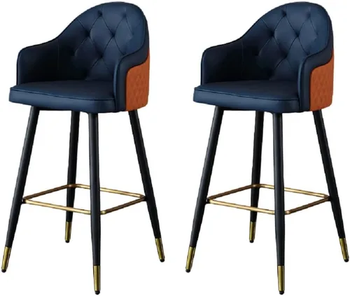 Vista 14 de Silla de bar, taburete de bar Glam con respaldo bajo, taburete tapizado para mostrador para Bristol (beige, taburete de 1 mostrador