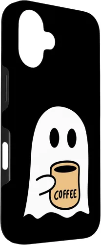 Vista 3 de iPhone 16 Spooky Fall Ghost Coffee Lovers Costume Case