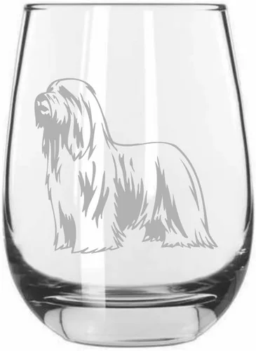 Vista 423 de Shar Pei (chino) - Vaso de vino sin tallo grabado para perro, 15.25 onzas