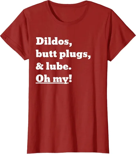 Vista 33 de Consoladores, tapones para los glúteos y lubricante. Camiseta Oh My! Azul bebé