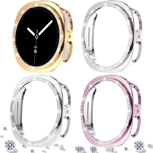 Vista 120 de DEALELE Paquete de 1 + 3 fundas compatibles con Samsung Galaxy Watch 7 Ultra (1.772 pulgadas), funda protectora de policarbonato transparente
