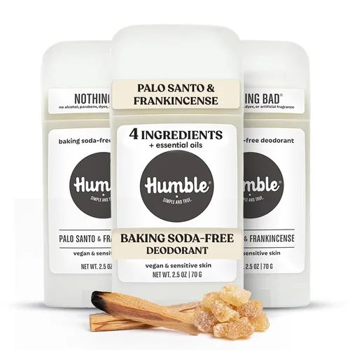 Vista 11 de HUMBLE BRANDS Desodorante sin aluminio, vegano y libre de crueldad, formulado para pieles sensibles, simplemente sin perfume, 2.5 onzas