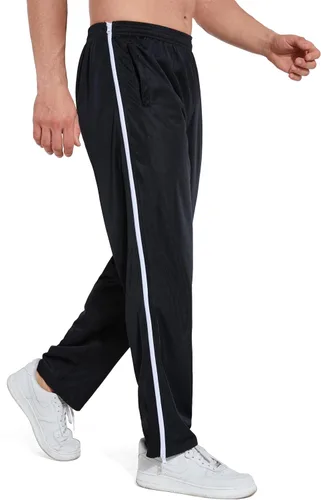 Vista 7 de AIFARLD Pantalones rasgados para hombre con cremalleras laterales y bolsillos para baloncesto, rodillapierna, poscirugía