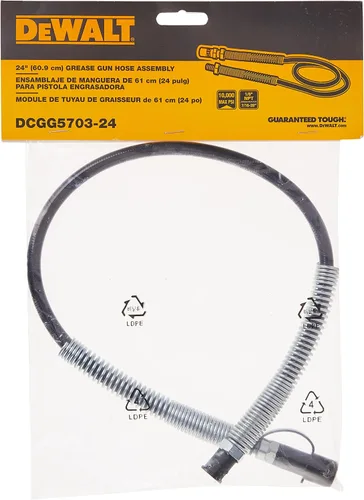 Vista 4 de DEWALT Conjunto de manguera de pistola de engrase, 1/8 pulgadas, NPT, 24 pulgadas (DCGG5703-24)