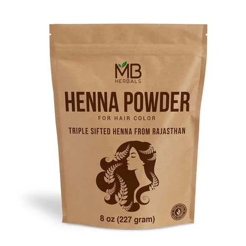 Vista 8 de MB Herbals Polvo de Henna 100% Natural y Pura 454 Gram 16 oz / 1.00 LB Para Color de Cabello Natural Naranja-Rojo Triple Tamiz Crudo No