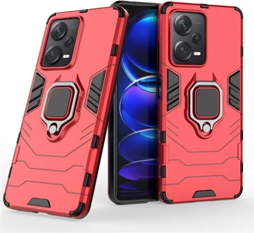 Vista 7 de Compatible con funda Xiaomi Mi Redmi Note 12 Pro Plus 5G, soporte de anillo de metal a prueba de golpes
