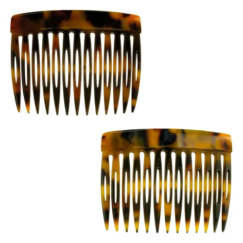Vista 7 de 2 peines laterales franceses para mujer, accesorios para peinar el cabello, pinzas decorativas para el cabello (lunares)