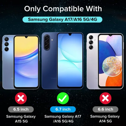 Vista 2 de ivoler - Protector de pantalla para Samsung Galaxy A17 5G/Galaxy A16 5G, película de vidrio templado, marco de alineación, fácil instalación