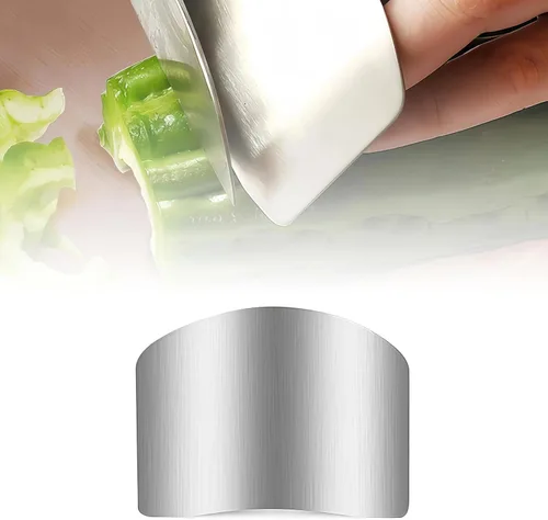 Vista 5 de Protector de dedos de acero inoxidable, ajuste universal, protector de dedos ajustable para cortar alimentos, herramienta de corte premium