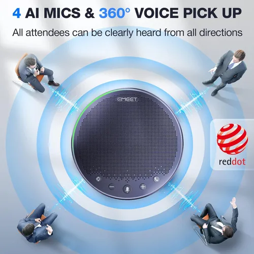 Vista 3 de EMEET 2 altavoces Bluetooth M3 y 1 cadena de margarita