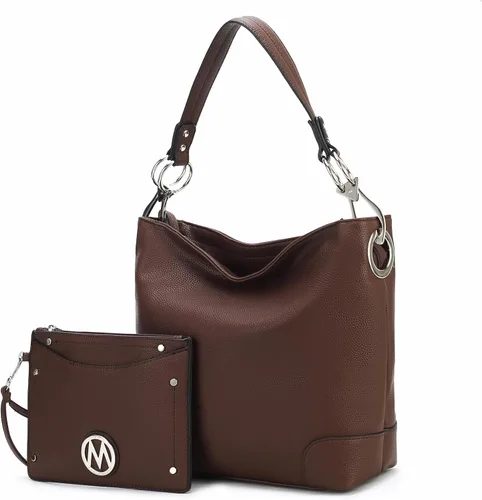 Vista 25 de MKF Collection Mia K - Bolso Hobo para mujer, de piel vegana, bolso de hombro holgado, bolso con asa superior