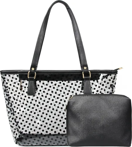 Vista 2 de MICOM Bolso de mano Neno con diseño de lunares, color caramelo