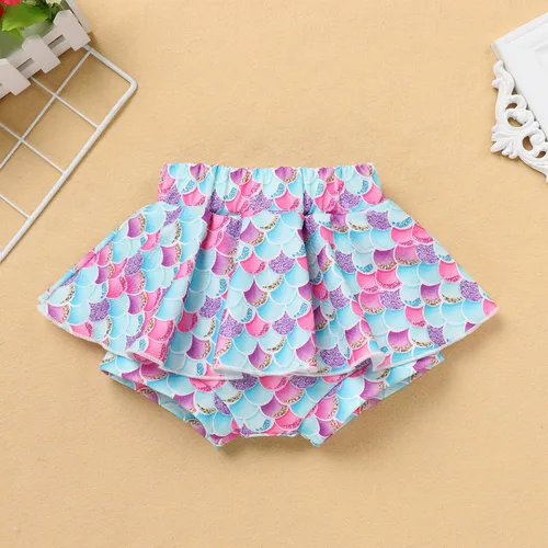 Vista 4 de IMEKIS Traje de 1er cumpleaños para bebé niña con estampado de girasol y durazno + pantalones cortos con volantes + diadema para sesión de fotos