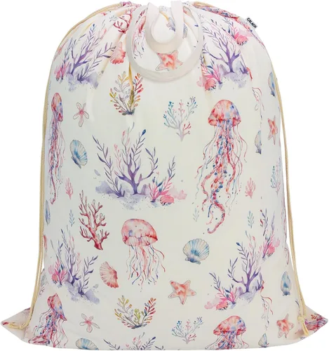 Vista 20 de Bolsa de lona para lavandería con asas y cordón 30 pulgadas de ancho x 35 Bolsa de almacenamiento de lona gruesa, grande, resistente, lavable
