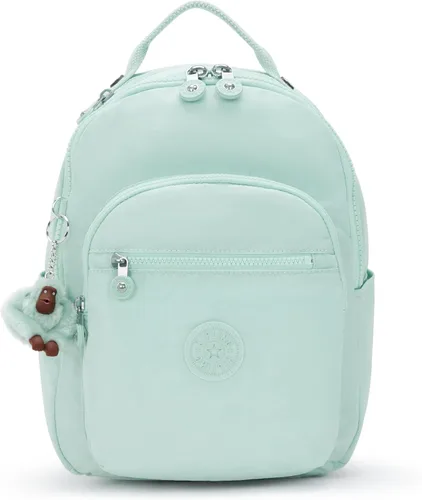 Vista 35 de Kipling Mochila pequeña Seoul para mujer, duradera, correas acolchadas para el hombro con funda para tableta, bolsa, Firma Emb, Mochila para tableta