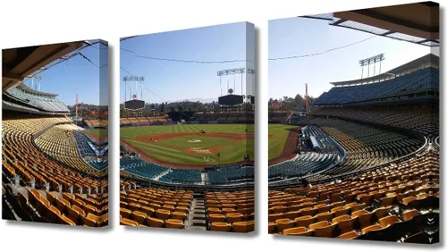 Vista 28 de TUMOVO American Major Baseball - Lienzo decorativo para pared, diseño de estadio de los Bravos, 3 piezas, arte de pared de Filadelfia, cuadros