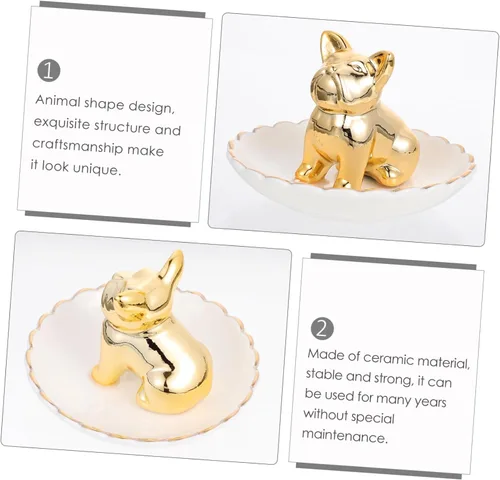 Vista 2 de NOLITOY 1pc Animal Jewelry Tray Trinket Tray Stand Bandejas Decorativas Ceramic Jewelry Plate Animal Ring Holder Ceramic Serving Tray Decor Tray