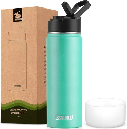 Vista 16 de koodee Botella de agua para niños, botella de agua de acero inoxidable de 12 onzas con aislamiento al vacío para la escuela, botella de agua de boca