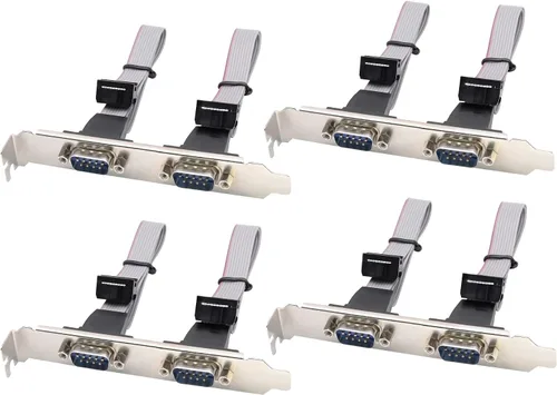Vista 7 de 1 puerto DB9 RS232 Serial Port Bracket a 10 pin HeaderRibbon adaptador de conector de cable, DB9 Serial macho a 10P Placa base de montaje en panel