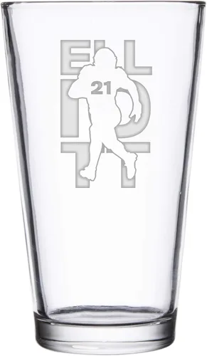 Vista 14 de Hat Shark Jugador atlético deportivo de fútbol – Vasos de pinta grabados con láser para cerveza, jarra de 16 onzas (Allen #17)